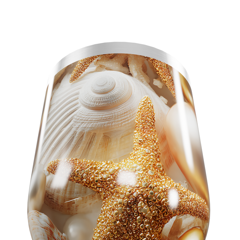 Copo Térmico Slim - Conchas e Estrelas do Mar