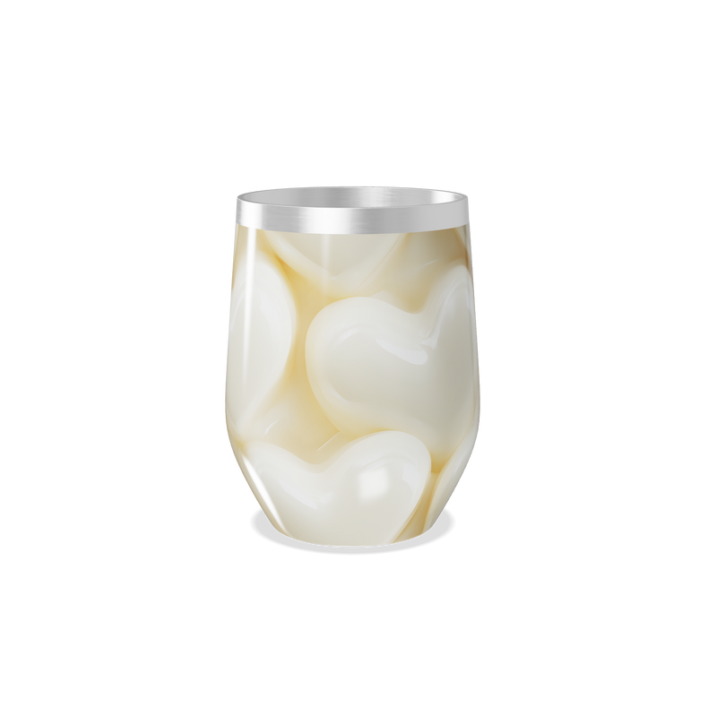 Copo Térmico Slim Coração Bege Aço Inox