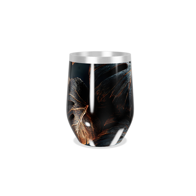Copo Térmico Slim - Folhagem Preto Inox
