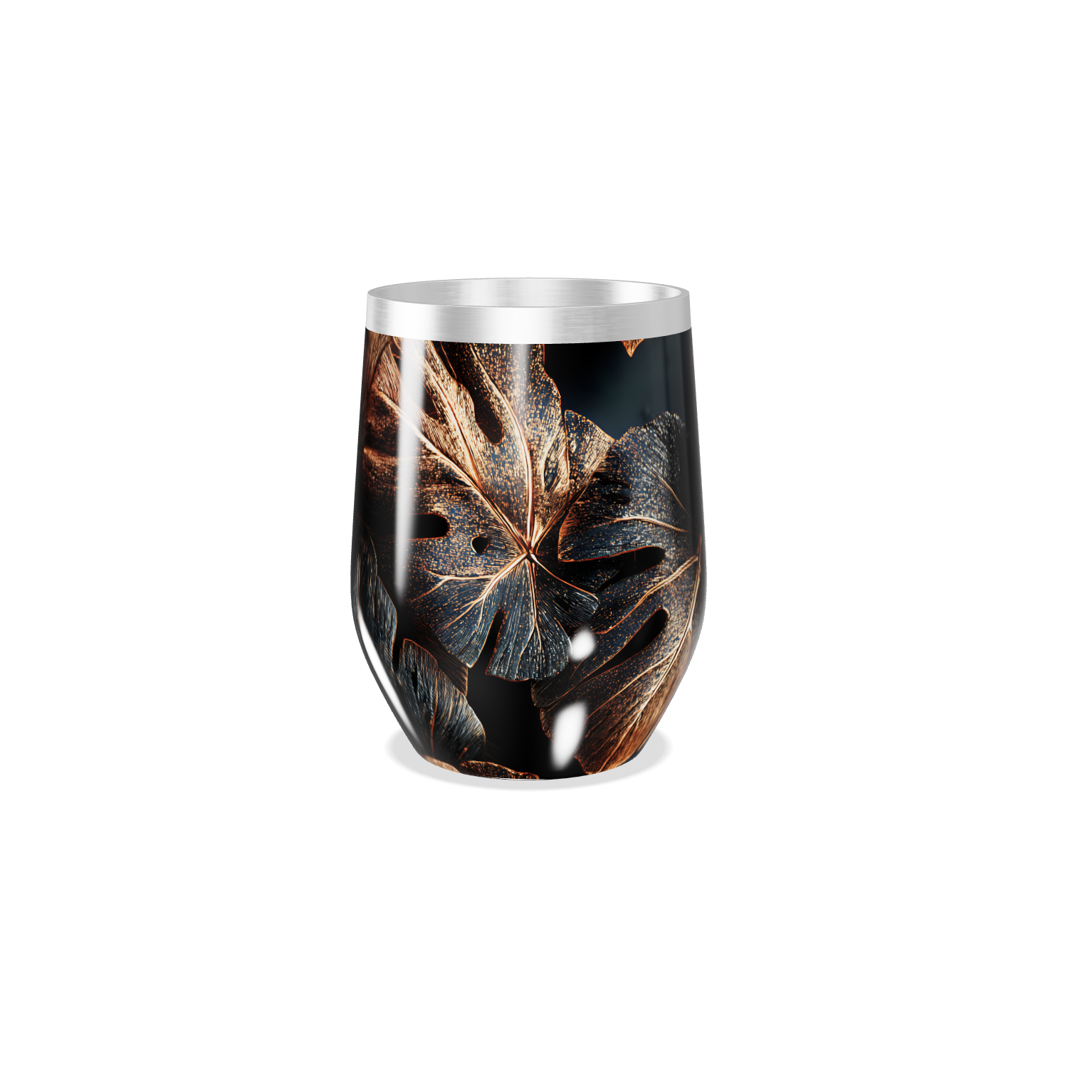 Copo Térmico Slim - Folhagem Preto Inox