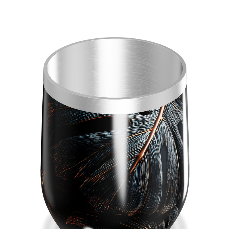 Copo Térmico Slim - Folhagem Preto Inox