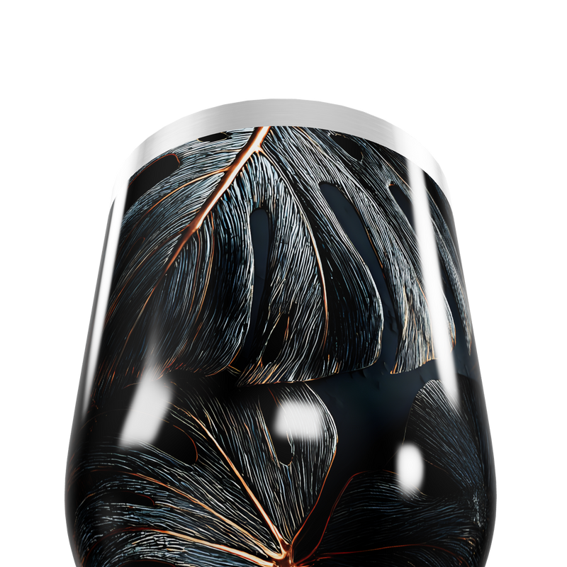 Copo Térmico Slim - Folhagem Preto Inox