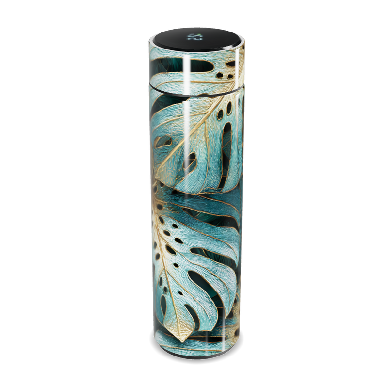 Garrafa Térmica Touch - Folhagem Azul Dourada