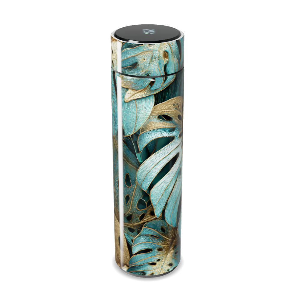 Garrafa Térmica Touch - Folhagem Azul Dourada