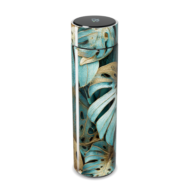 Garrafa Térmica Touch - Folhagem Azul Dourada