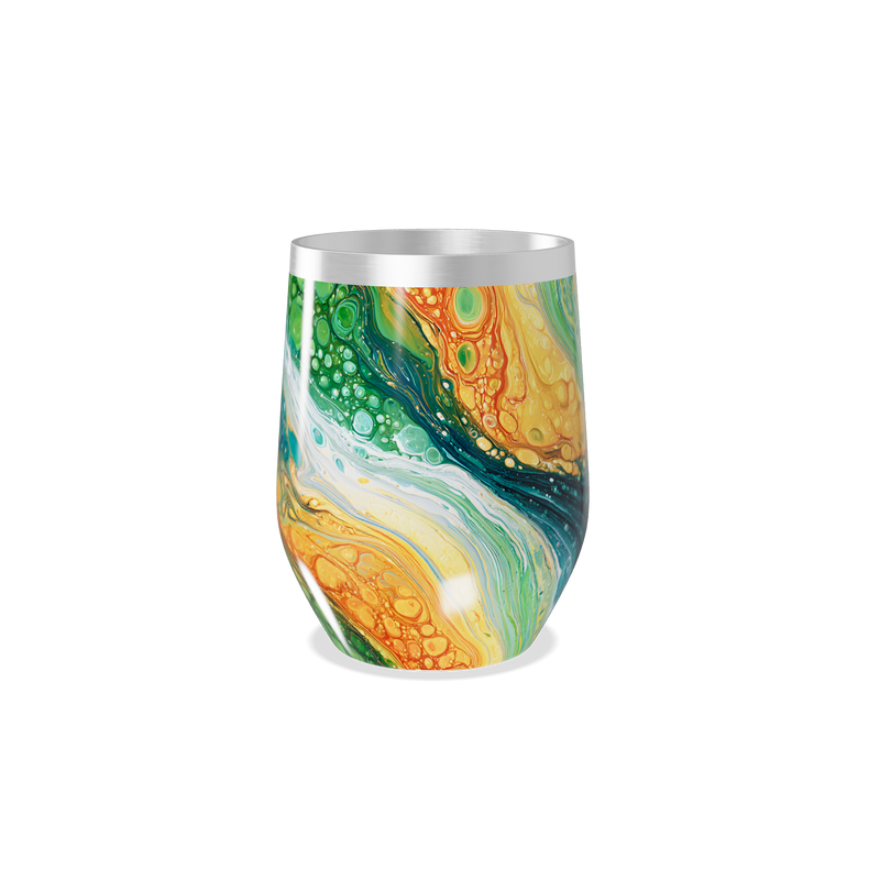 Copo Térmico Slim Pintura Abstrata Colorida