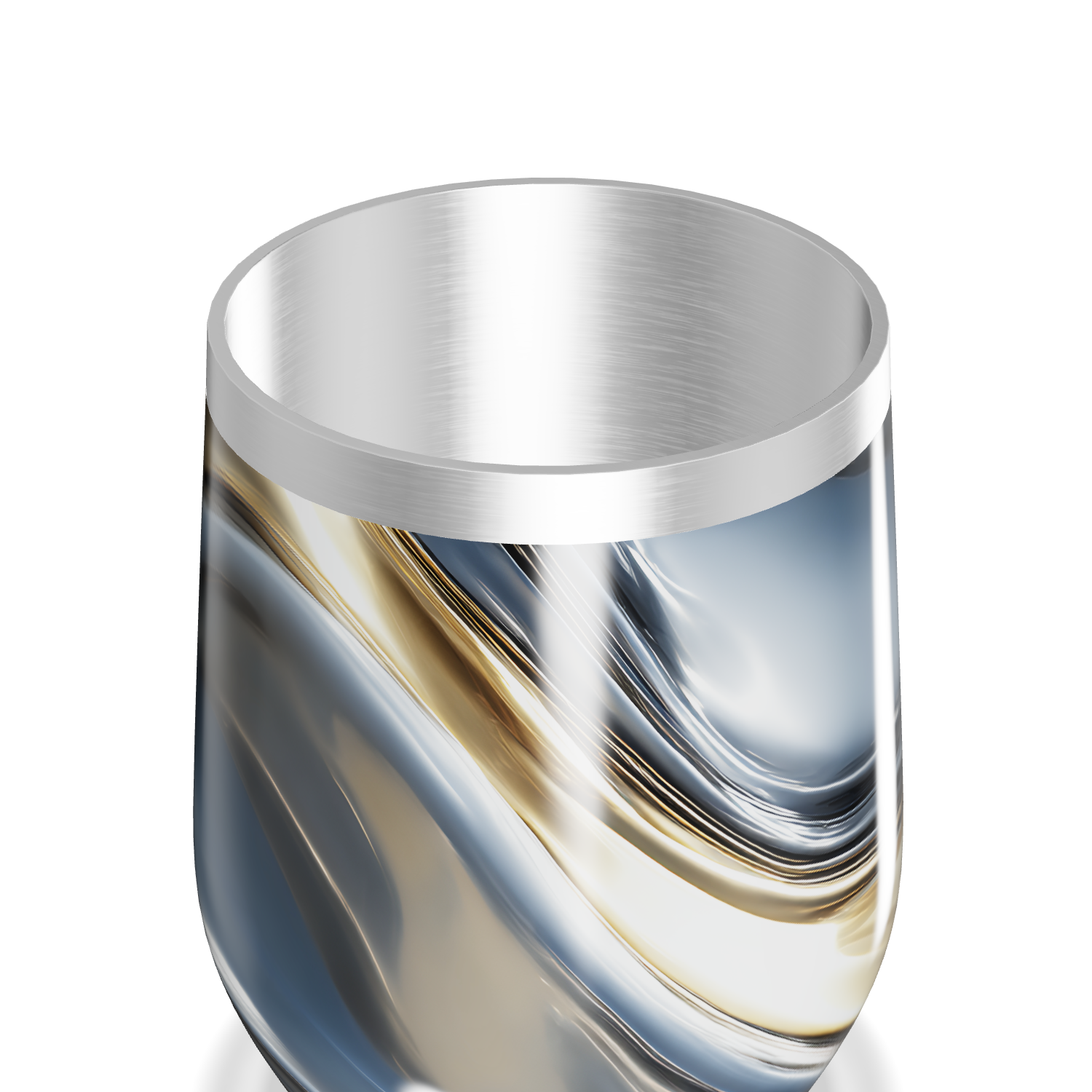 Copo Térmico Slim - Mármore Azul e Dourado