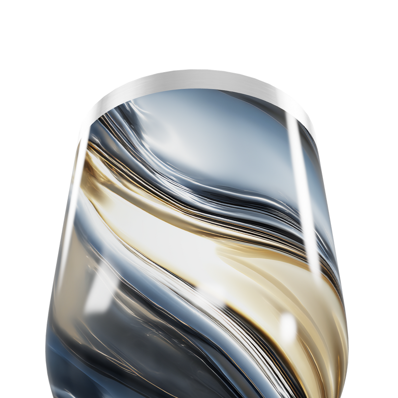 Copo Térmico Slim - Mármore Azul e Dourado