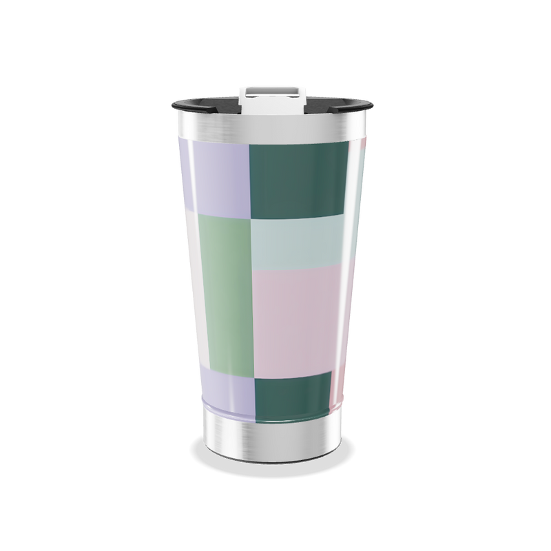 Copo Térmico - Aço Inox Colorido Quadrados