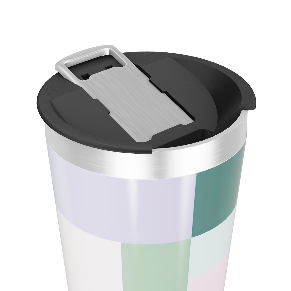 Copo Térmico - Aço Inox Colorido Quadrados