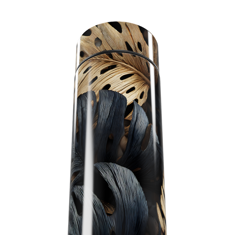 Garrafa Térmica Touch - Preto e Dourado Folhas