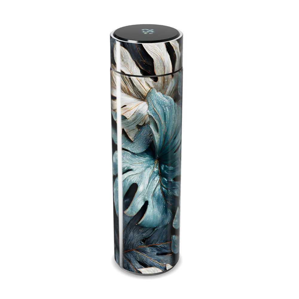 Garrafa Térmica Touch - Folhas Azul Inox