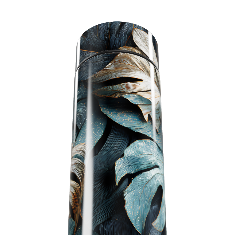 Garrafa Térmica Touch - Folhas Azul Inox