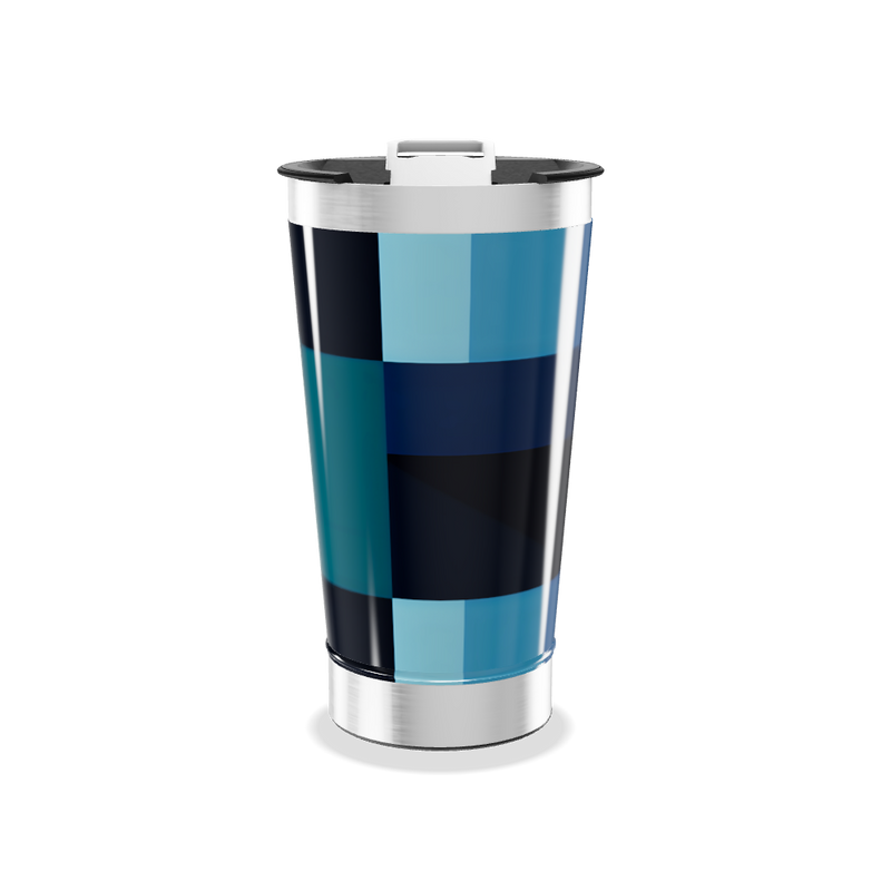 Copo Térmico - Estampa Azul e Inox