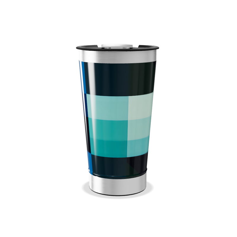 Copo Térmico - Estampa Azul e Inox