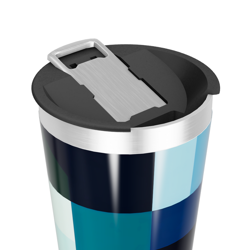 Copo Térmico - Estampa Azul e Inox