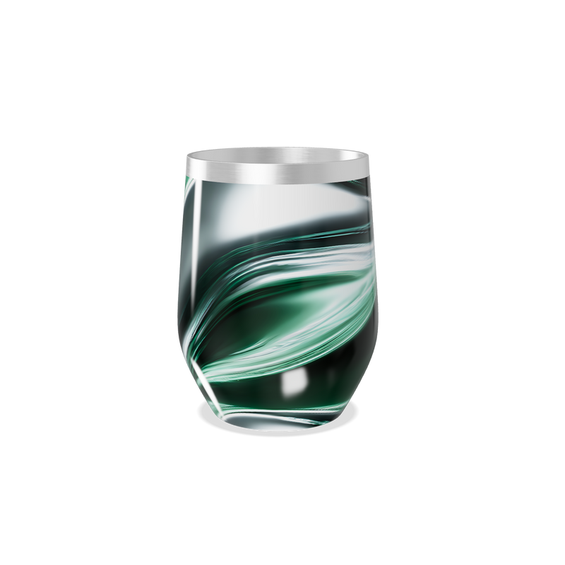 Copo Térmico Slim - Verde com Ondas