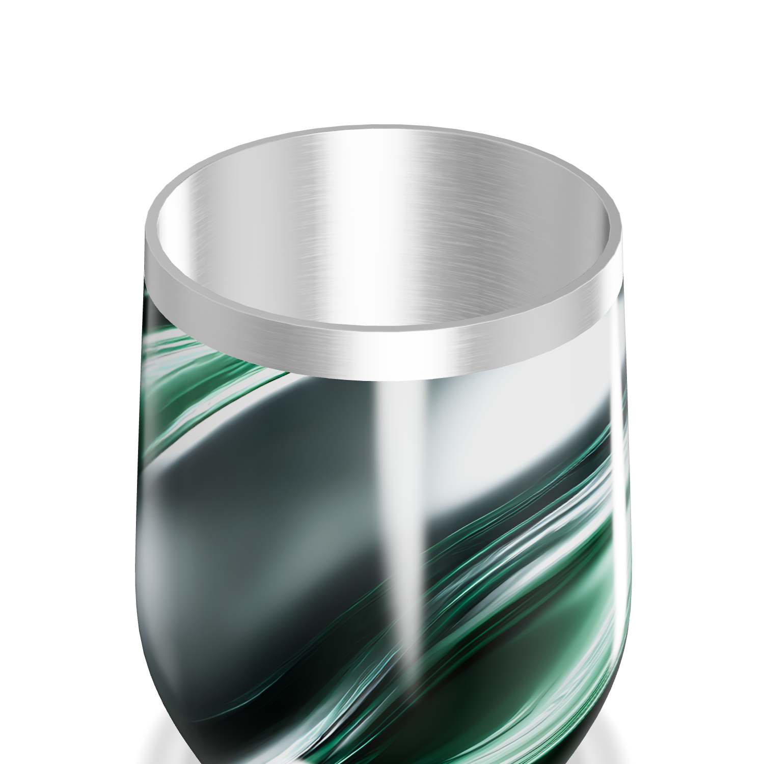 Copo Térmico Slim - Verde com Ondas