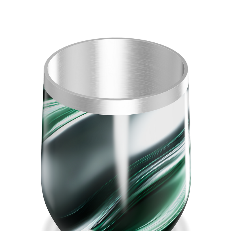 Copo Térmico Slim - Verde com Ondas