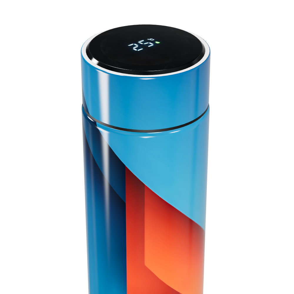 Garrafa Térmica Touch - Azul Laranja Display Digital