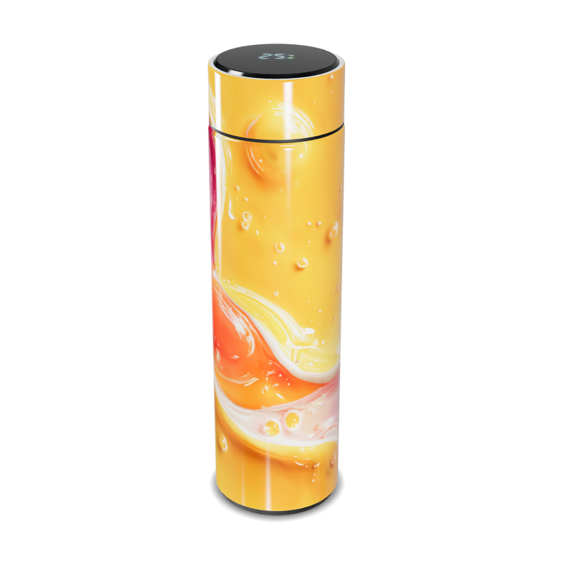 Garrafa Térmica Touch - Amarela com Design Abstrato