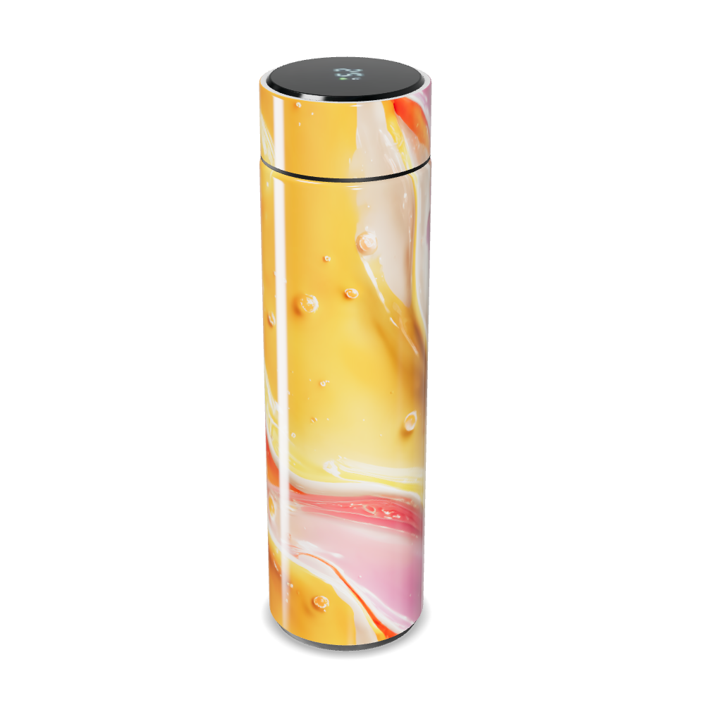 Garrafa Térmica Touch - Amarela com Design Abstrato