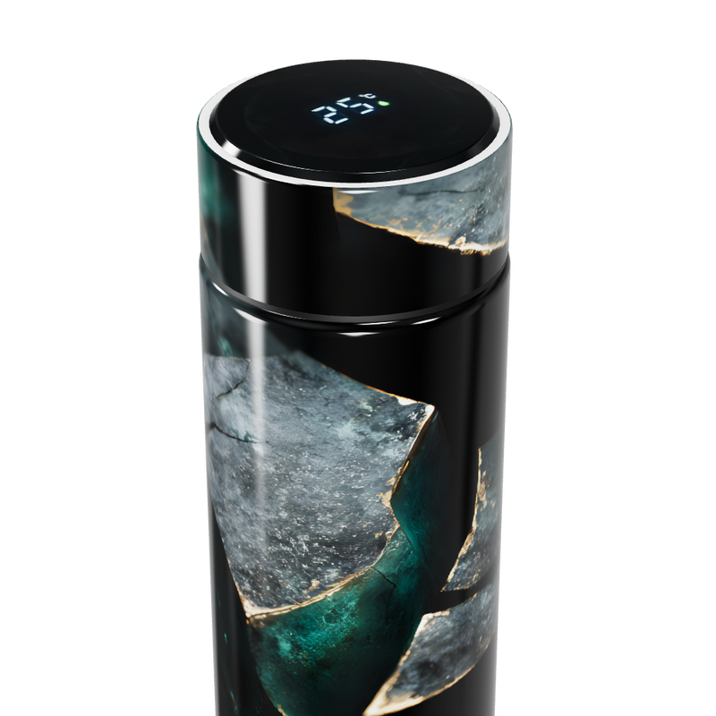 Garrafa Térmica Touch - Efeito Mármore Azul