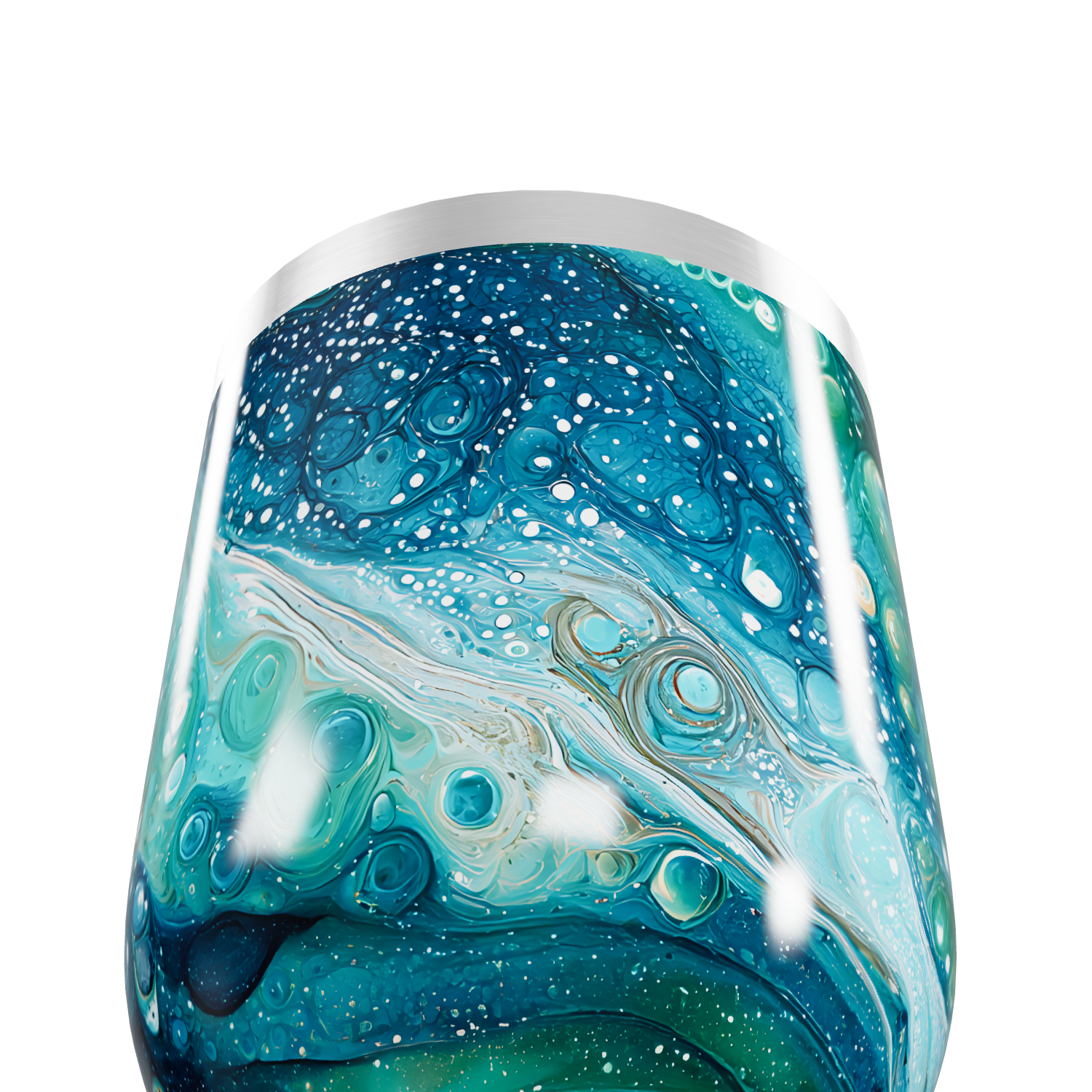 Copo Térmico Slim - Azul com Estampa Abstrata