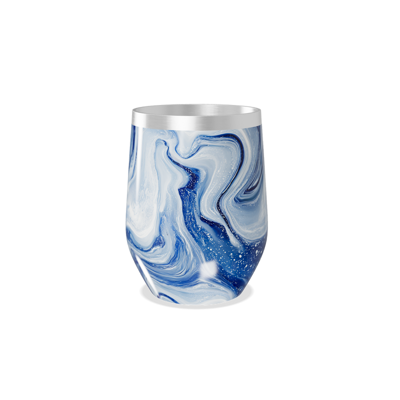 Copo Térmico Slim - Mármore Azul Aço Inox