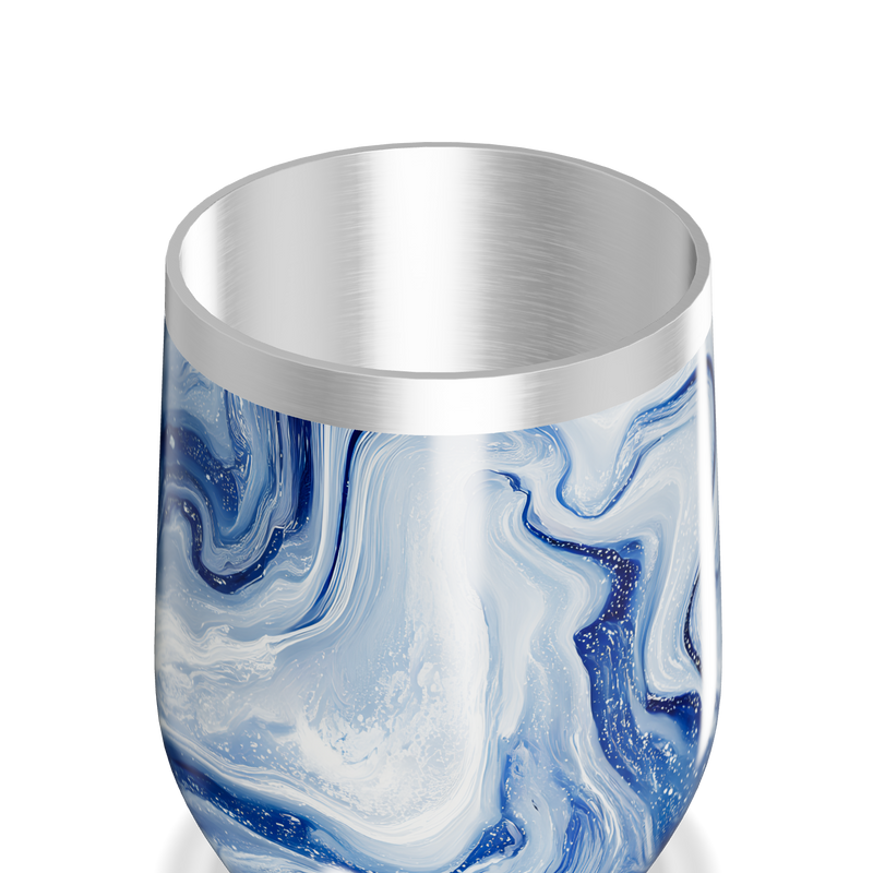 Copo Térmico Slim - Mármore Azul Aço Inox