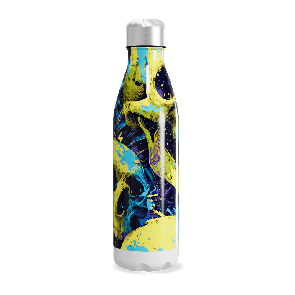 Garrafa Inox Estampa Caveira Colorida