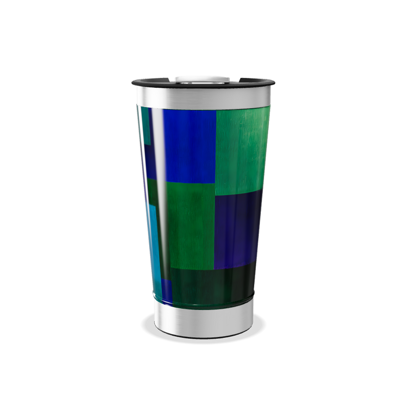 Copo Térmico - Azul Geométrico Inox