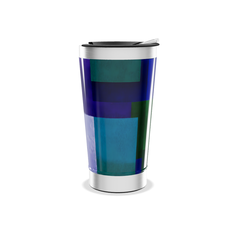 Copo Térmico - Azul Geométrico Inox