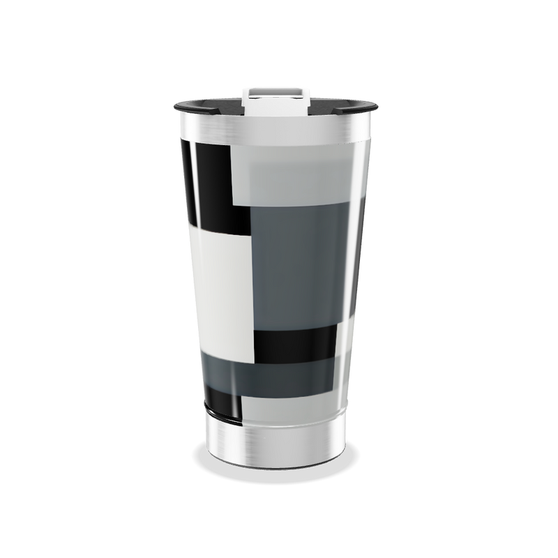 Copo Térmico - Estampa Geométrica Preto e Branco