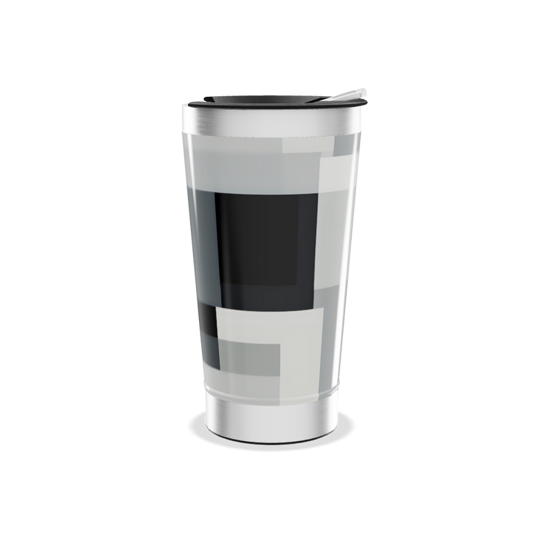 Copo Térmico - Estampa Geométrica Preto e Branco