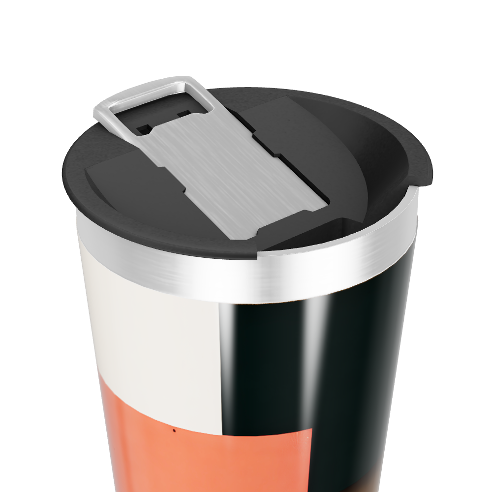 Copo Térmico - Preto com Detalhes Laranja