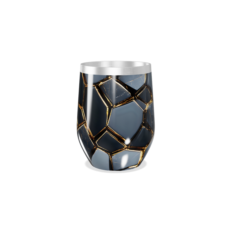 Copo Térmico Slim - Preto com Detalhes Dourados