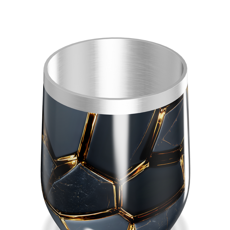 Copo Térmico Slim - Preto com Detalhes Dourados