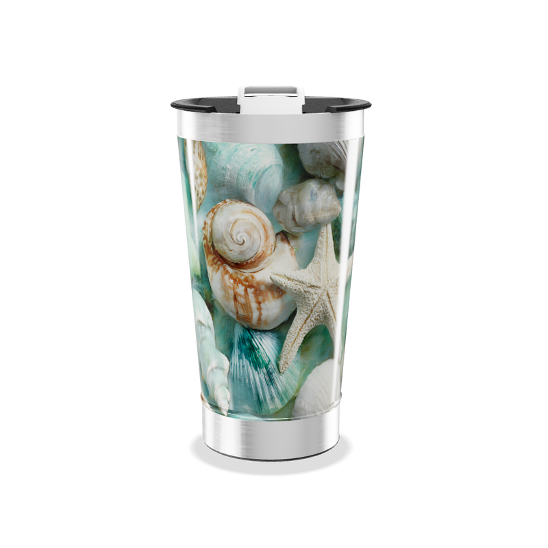 Copo Térmico - Estampa Conchas Marinhas