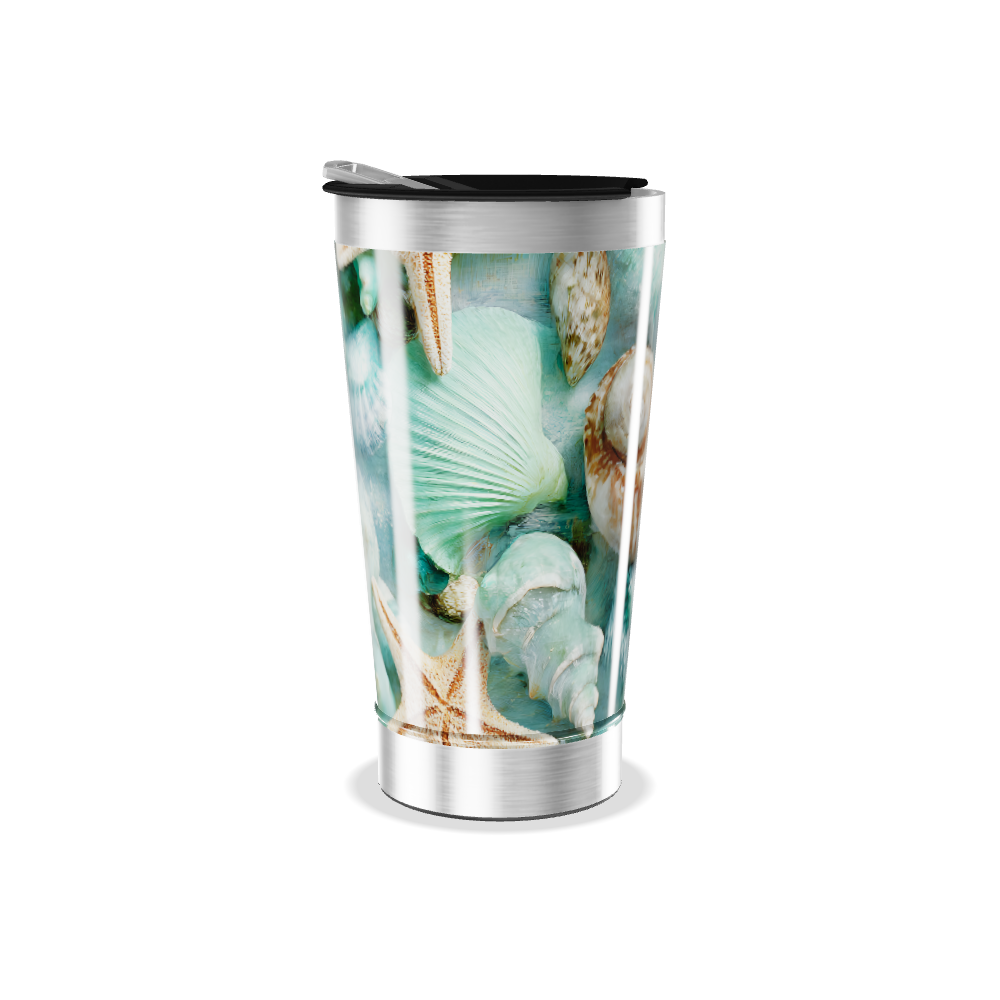 Copo Térmico - Estampa Conchas Marinhas