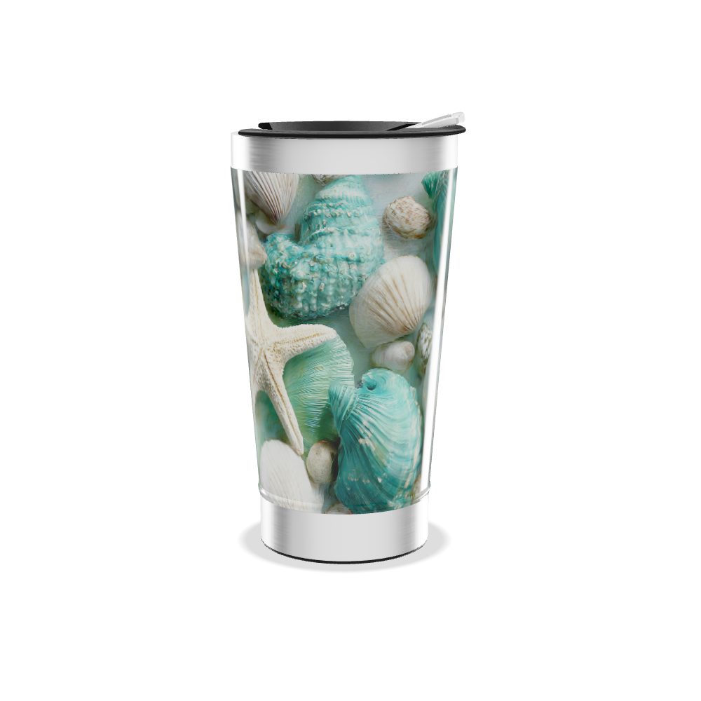 Copo Térmico - Estampa Conchas Marinhas