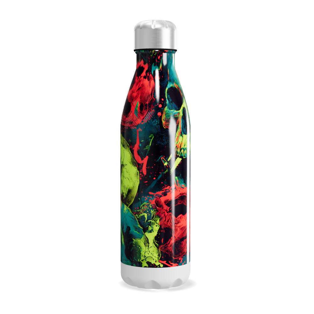 Garrafa Inox - Estampa Caveira Colorida