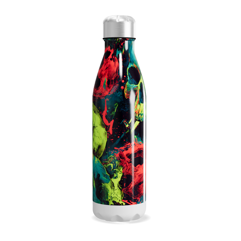 Garrafa Inox - Estampa Caveira Colorida