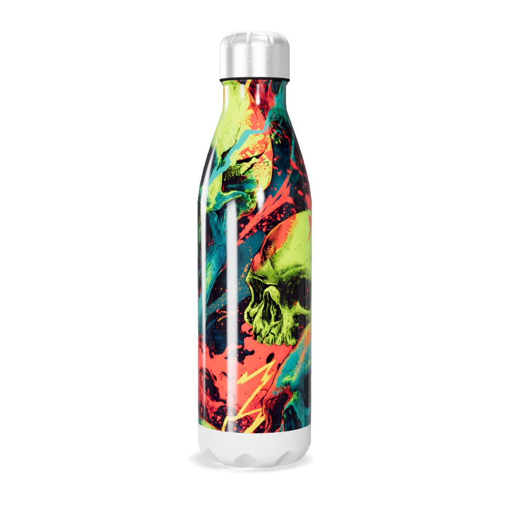 Garrafa Inox - Estampa Caveira Colorida
