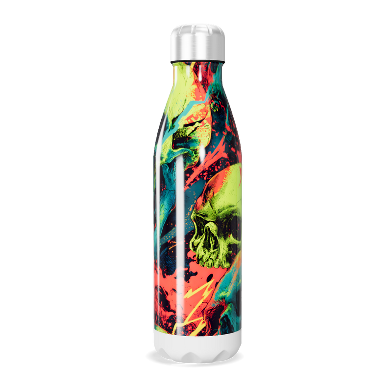 Garrafa Inox - Estampa Caveira Colorida