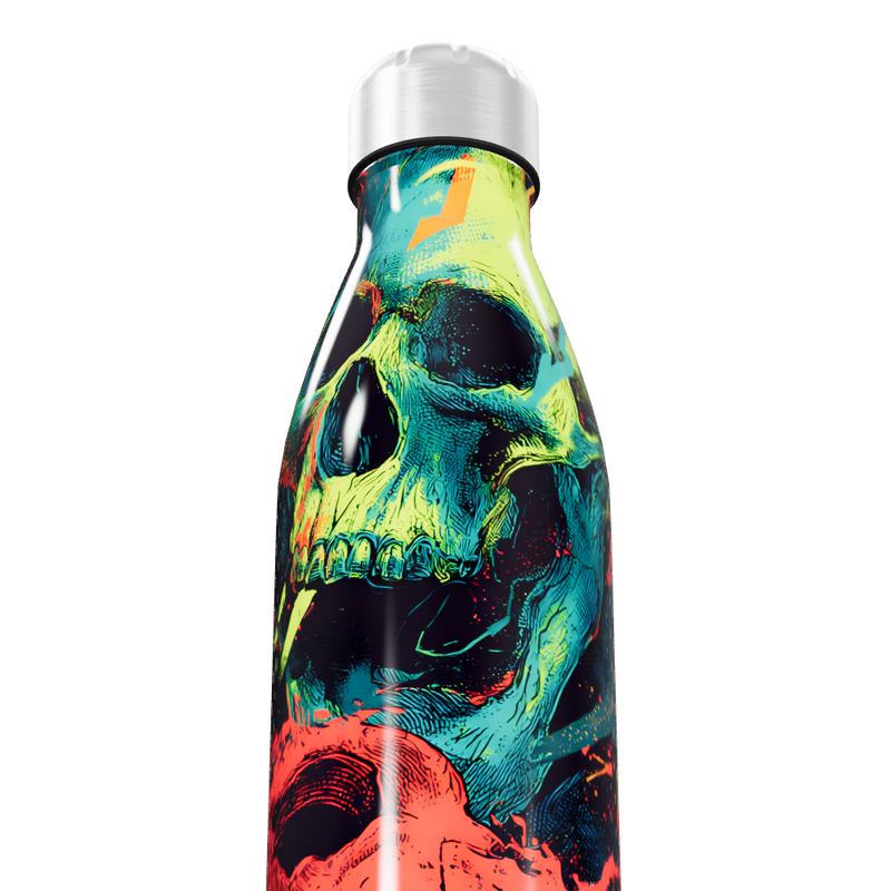 Garrafa Inox - Estampa Caveira Colorida