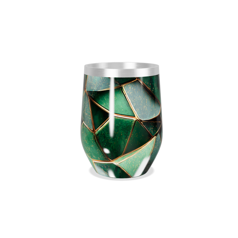Copo Térmico Slim - Verde Metalizado Geométrico