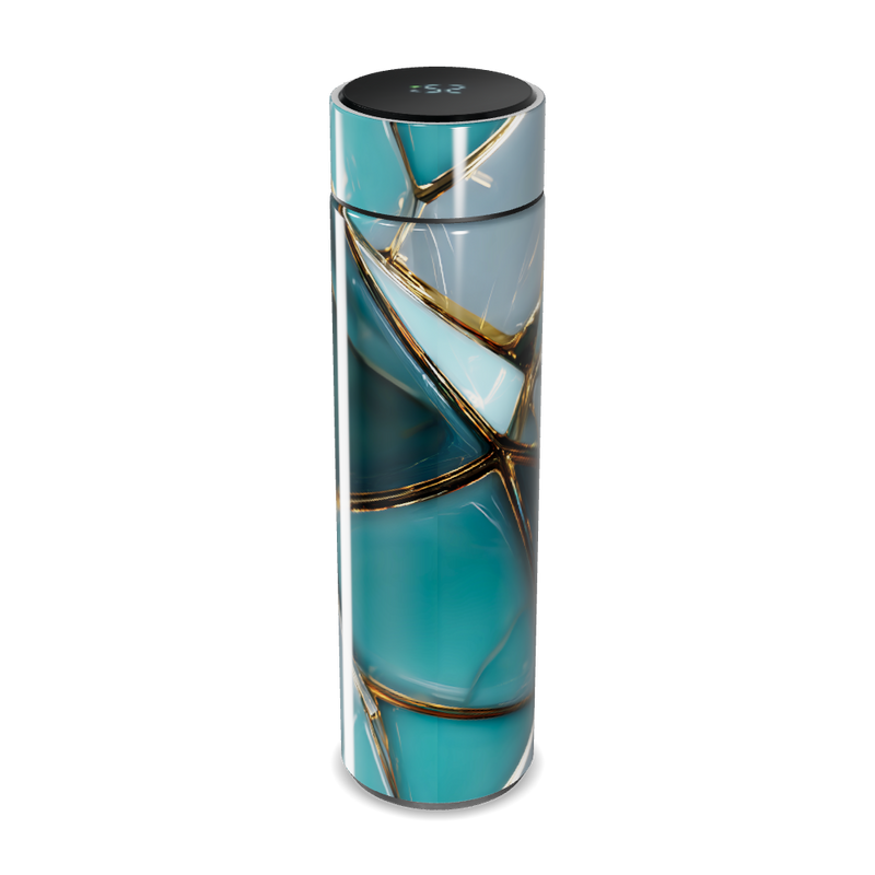 Garrafa Térmica Touch Azul Estampada Vidro