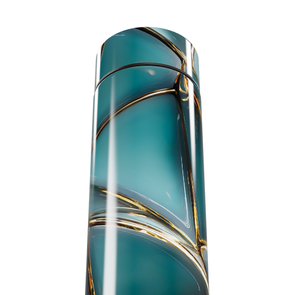 Garrafa Térmica Touch Azul Estampada Vidro