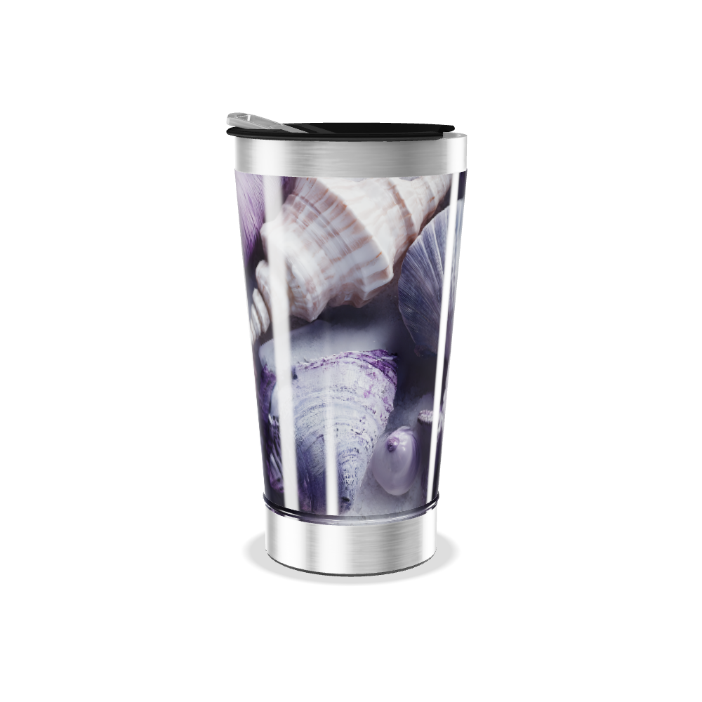 Copo Térmico - Estampa Conchas e Estrelas Marinhas